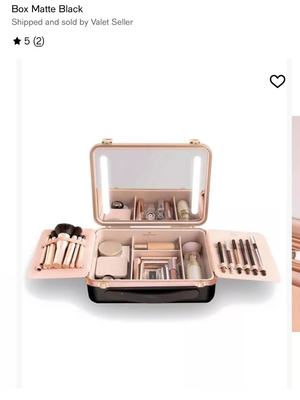 Beautifect Quilted Black Makeup Train Case